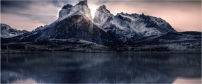 Tó és hegy képe (120x50 cm)