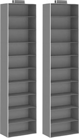 vidaXL 2 db szövet 10 polcos függő szekrényszervező