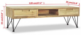 tömör tíkfa TV-szekrény 120 x 35 x 35 cm