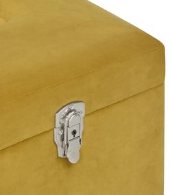 mustársárga bársonypad tárolórekesszel 80 cm