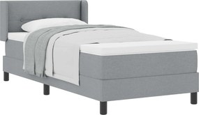 vidaXL Boxrugós ágy matracmal Világosszürke 200 x 90 cm Poliészter