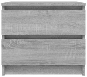 2 db szürke sonoma szerelt fa éjjeliszekrény 50 x 39 x 43,5 cm