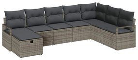 Kerti Kanapé Szett 8 pcs Szürke 287 x 177 x 85 cm Poli rattan