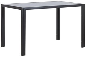 Modern Étkezőasztal Biztonsági Üveg Felülettel  Fekete Lábakkal 120 x 80 cm LAVOS Beliani
