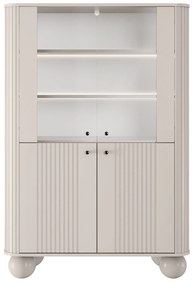 Vesper vitrin 103 cm - kasmír / fekete fogantyúk / gömb lábak