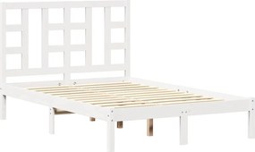 vidaXL Small Double fehér tömör fa ágykeret 120 x 190 cm