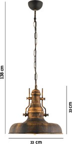 Vintage függőlámpa, rusztikus