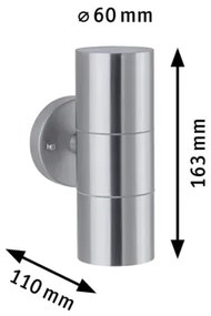 Paulmann 94331 - 2xGU10/10W IP44 Kültéri fali lámpa FLAME 230V