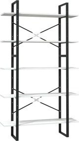 vidaXL ötszintes fehér fenyőfa könyvszekrény 100 x 30 x 175 cm