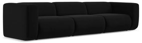 Fekete bársony kanapé 319 cm Ekahi – Makamii
