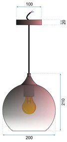 Szerszámlámpa - Függeszték E27 60W APP313-1CP, rózsaszín-arany, OSW-00345