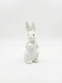 Húsvéti nyuszi figura 20cm Fehér Csillámos Dekoráció Karácsonyi Dekoráció