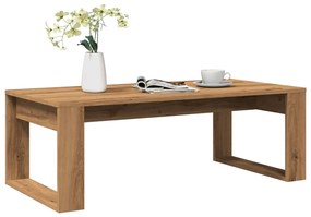 kézműves tölgy színű szerelt fa dohányzóasztal 102 x 50 x 35 cm