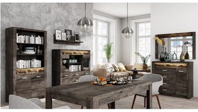 Könyvespolc, kőris sötét, INFINITY I-05