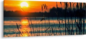 Kép - Naplemente a tó felett (120x50 cm)