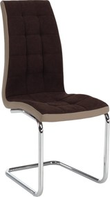 Étkezőszék, barna szövet/textilbőr bézs/króm, SALOMA NEW