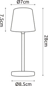 Globo 58482S-LED VAN. asztali lámpa 12W/5V 2200mAh IP44 krém, töltővel