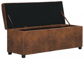 barna művelúr pad tárolórekesszel 116 cm