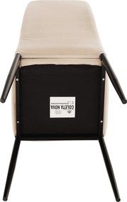 Szék, bézs Dulux Velvet szövet/fekete fém, COLETA NOVA