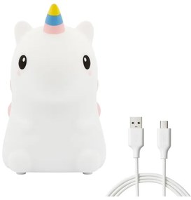 LED RGBW, fényerőszabályozható, újratölthető gyermek éjszakai lámpa UNICORN LED/1W/5V 1200 mAh