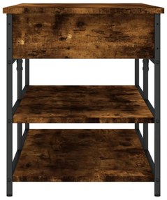 füstös tölgy színű szerelt fa cipőtároló pad 100 x 42,5 x 50 cm
