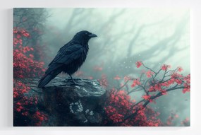 Poszter Madár Holló Köd Ősz Szikla Természet 120x80