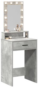 Öltözőasztal LED világítással Betonnedv Hossz 50x41x140 cm