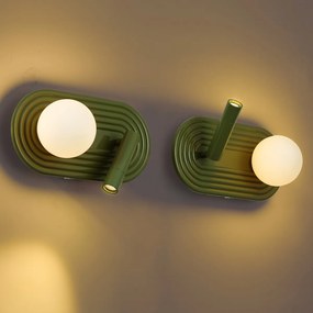 2 darabos zöld fali lámpa szett LED-del, 3 fokozatban szabályozható és USB-C-vel - Lila