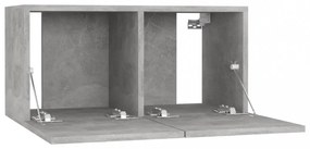 2 db betonszürke függő TV-szekrény 60 x 30 x 30 cm