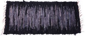 Kézzel szőtt sötét báránybőr szőnyeg természetes gyapjú 160x60 cm futószőnyeg