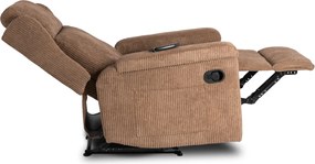 Masszázsfunkciós dönthető fotel barna kordbársony kárpitozással – SEBASTIAN