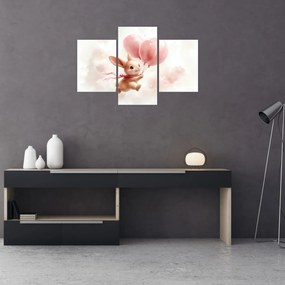 Kép - Nyuszi léggömbökkel (90x60 cm)