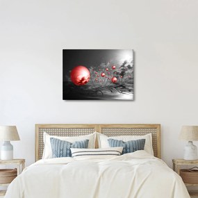 Piros gömbök képe (70x50 cm)