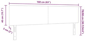 Fejtámla Egyszerű Design Világosszürke 160 cm Kordbársony Szövet