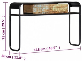 tömör újrahasznosított fa tálalóasztal 118 x 30 x 75 cm