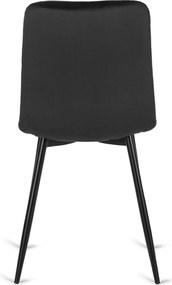 Krzesło ROBIN Czarne Welurowe