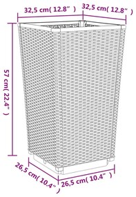 2 db fehér polipropilén kerti ültetőláda 32,5 x 32,5 x 57 cm