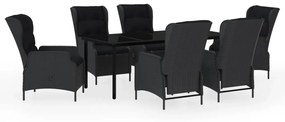 vidaXL 7 részes sötétszürke kerti étkezőgarnitúra