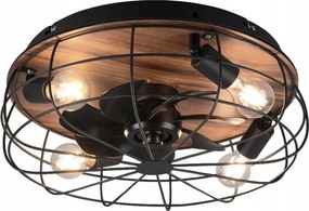 Trondheim Led mennyezeti ventilátor fekete-fa Rl távirányítóval