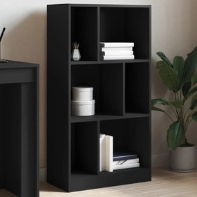 fekete szerelt fa könyvszekrény 57 x 28,5 x 107,5 cm