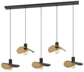 Eglo 390396 - Csillár zsinóron SACEDA 5xE27/40W/230V fekete/arany