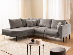 Szürkésbarna zsenília sarokkanapé (bal oldali-L alakú) Mauris – Ropez