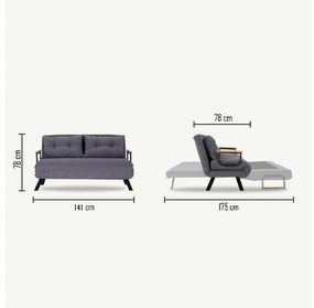 Kanapé futon  Sandy (mustár). 1062309