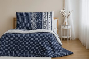 Pamut ágyneműhuzat CANZONE BLUE, kék Ágyneműhuzat mérete: 2 db 70 x 90 cm | 200 x 220 cm