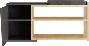 Fiona cipősszekrény, tölgy-antracit, 104 cm