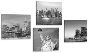 Képszett New York fekete-fehér változatban