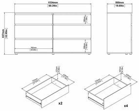 Fehér alacsony komód 153x84 cm Nova – Tvilum
