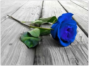 Poszterek 135x100 Kék rózsa a deszkákon