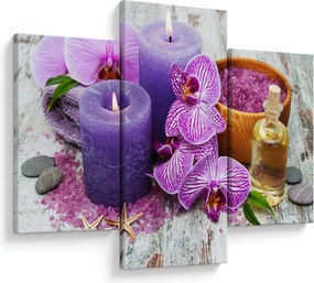 Orchideák és gyertyák képe (90x60 cm)