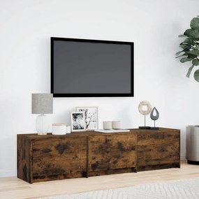 füstös tölgy színű szerelt fa TV-szekrény LED-del 165x34x40 cm